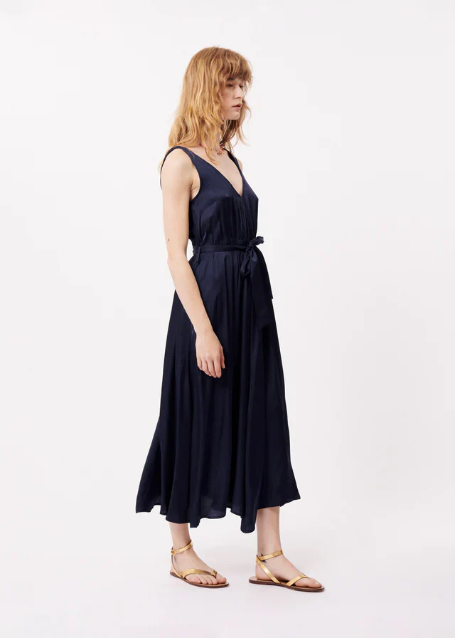 ACHOUAK SLEEVELESS MIDI DRESS (NAVY) - Image 2