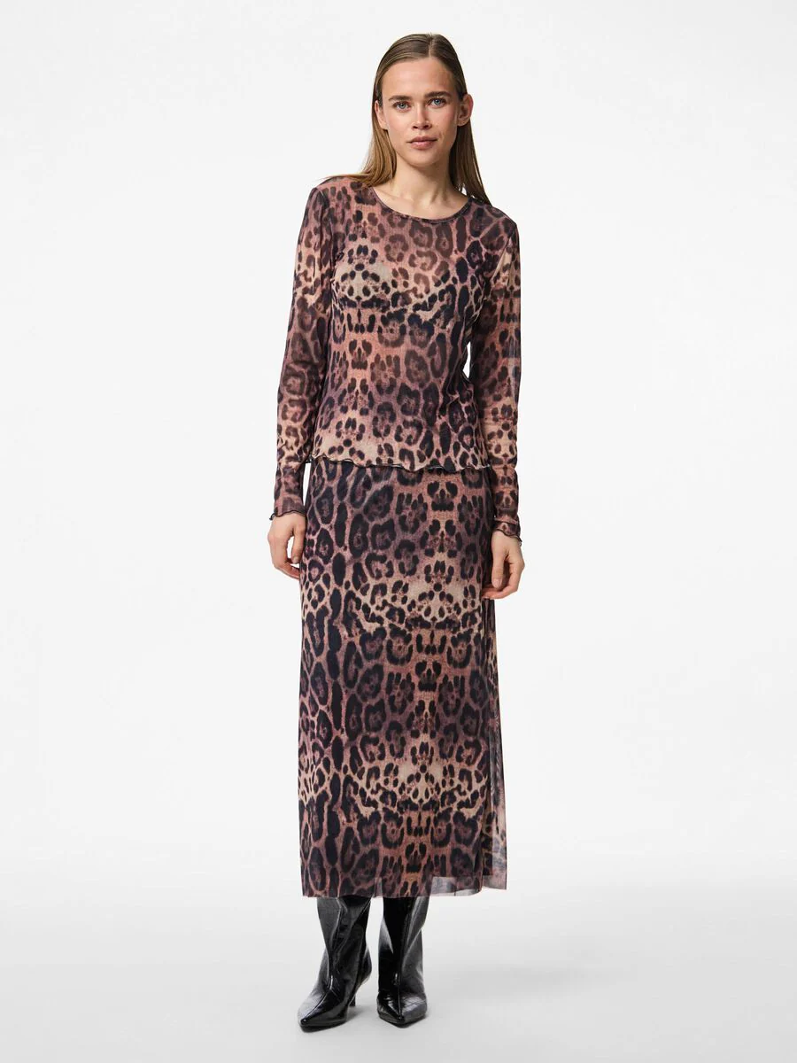 Ada High Waist Ankle Skirt (Black Leo) - Image 2