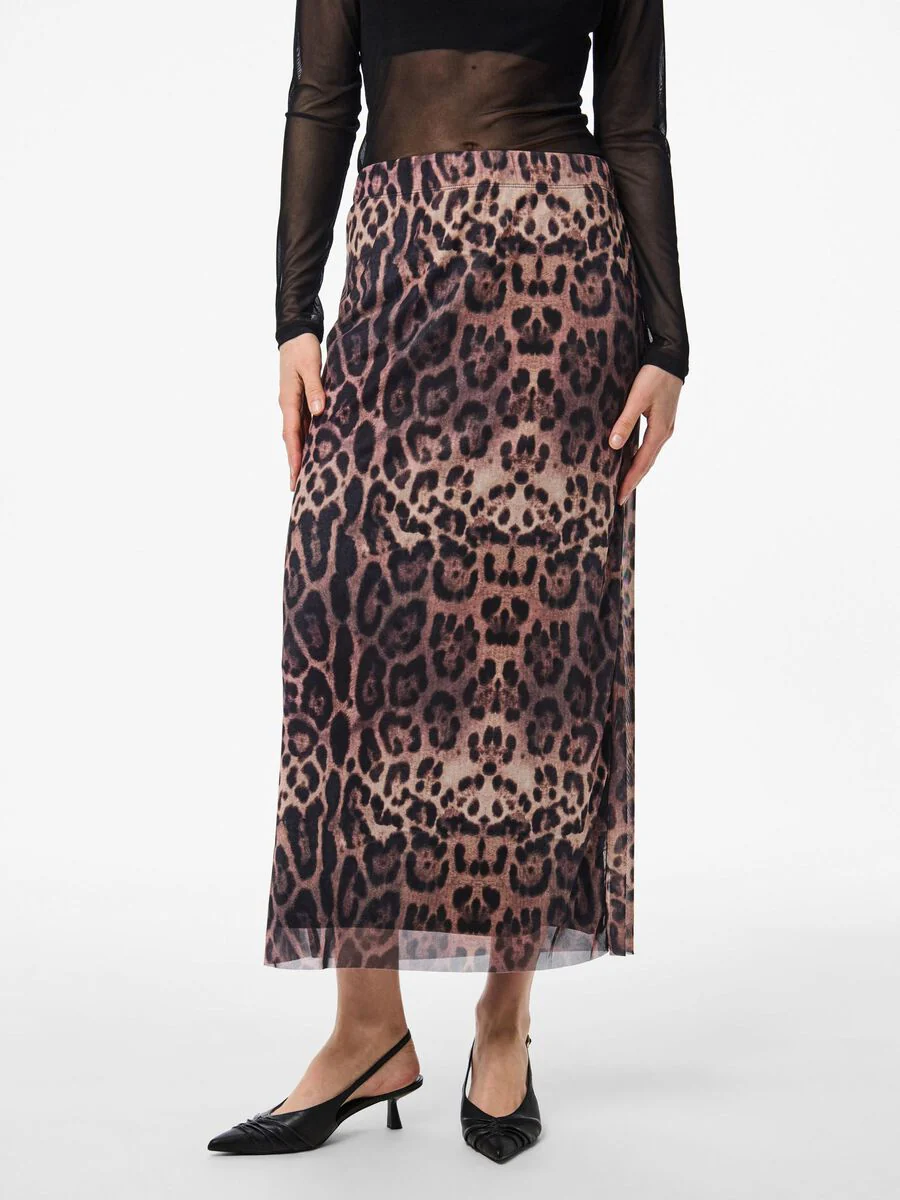Ada High Waist Ankle Skirt (Black Leo) - Image 3