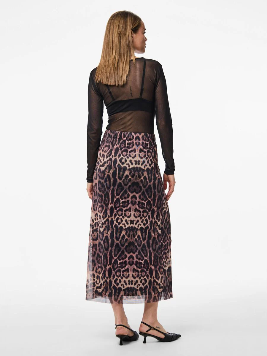 Ada High Waist Ankle Skirt (Black Leo) - Image 4