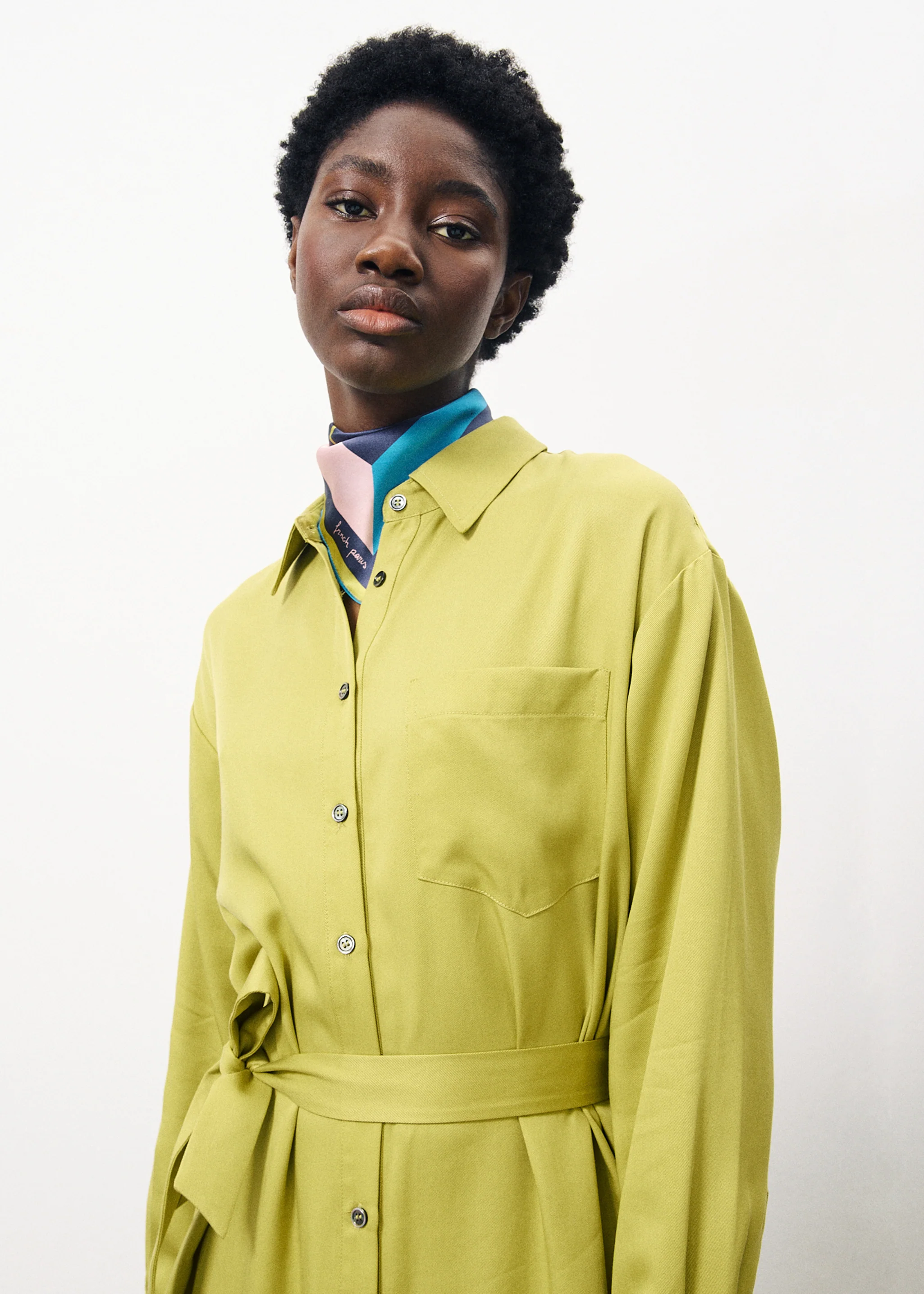 Adenisse Shirt Dress (Olive) - Image 3