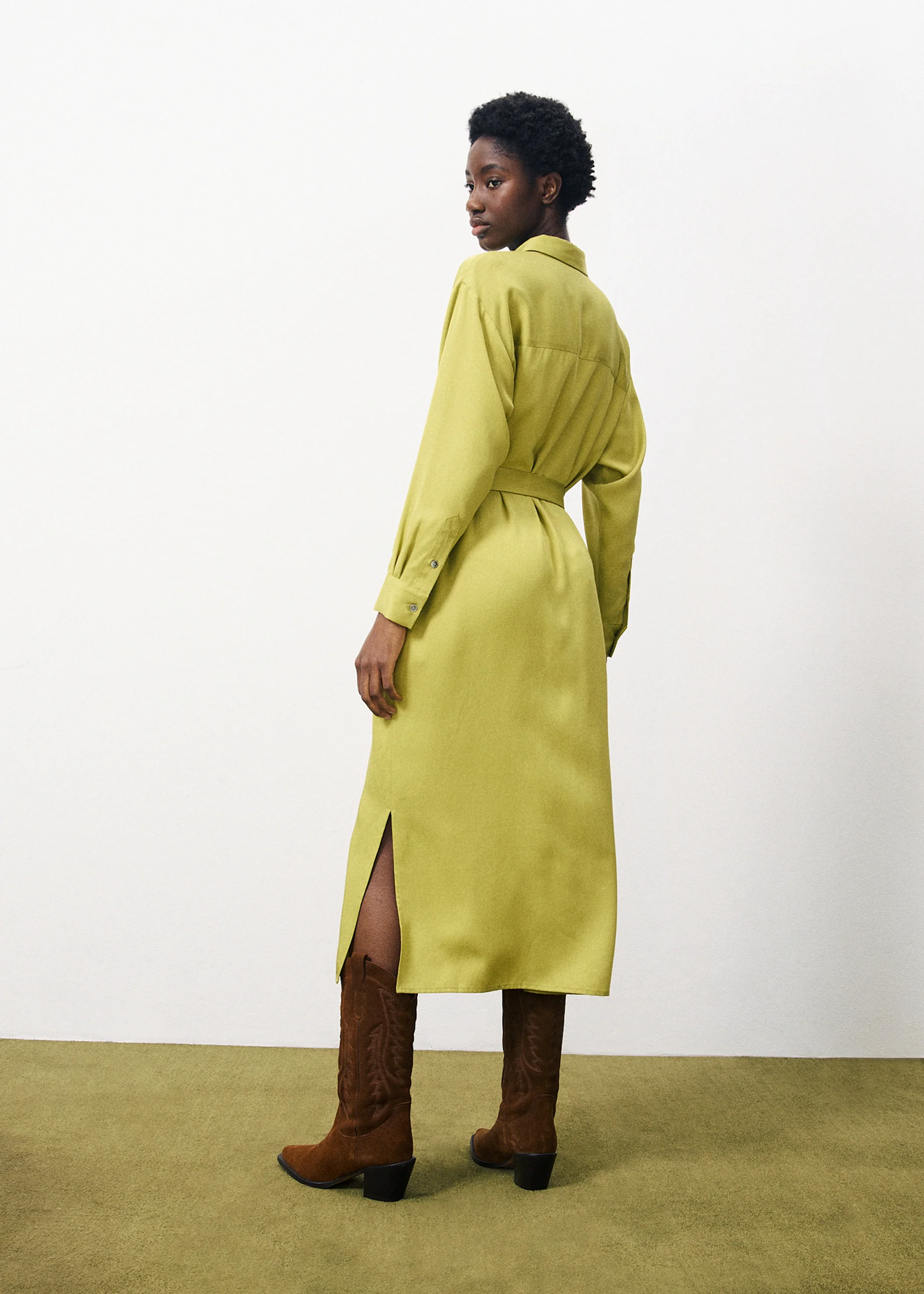 Adenisse Shirt Dress (Olive) - Image 5