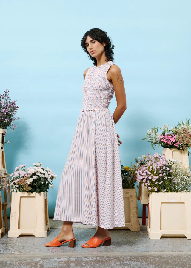 Alexiane Sleeveless Dress (Lilac/Orange) - Image 3