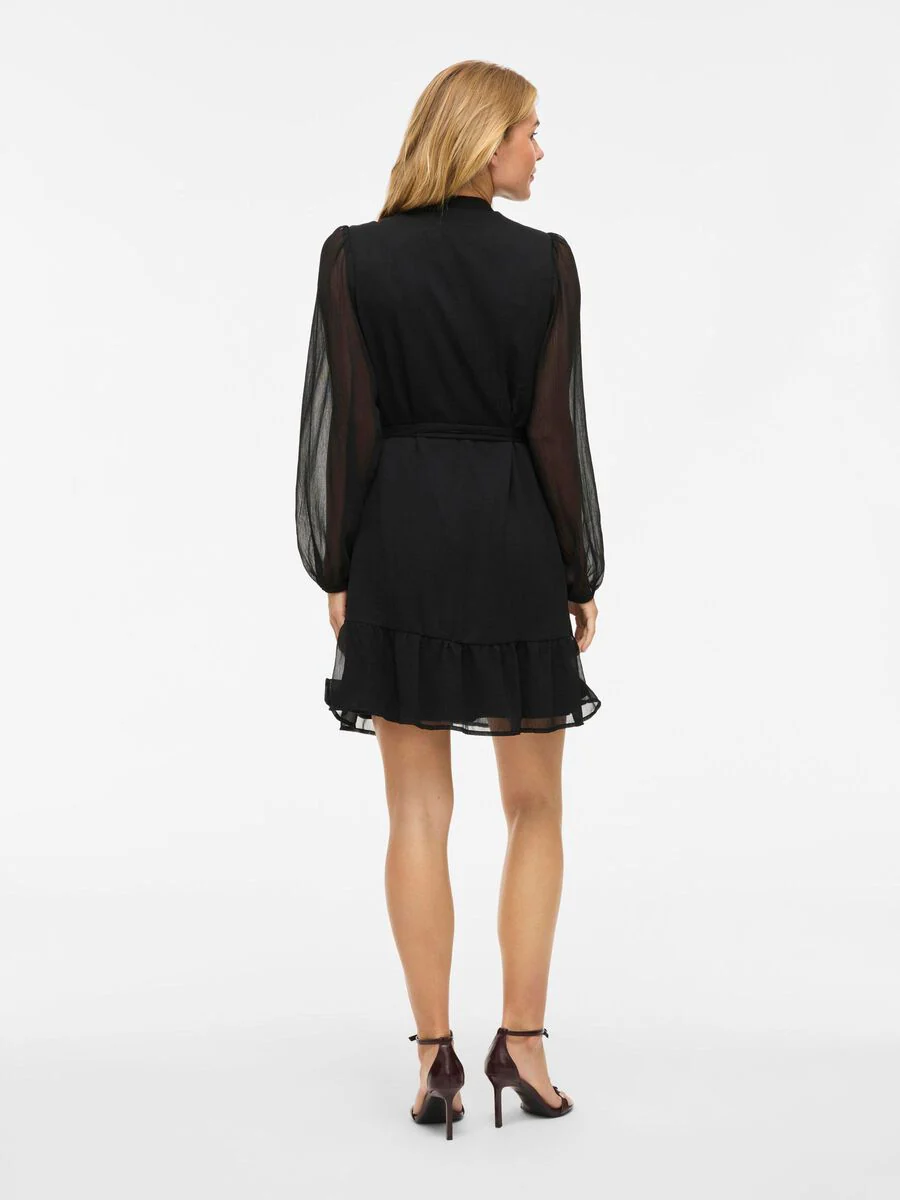Allie Long Sleeve Mini Dress (Black Beauty) - Image 4