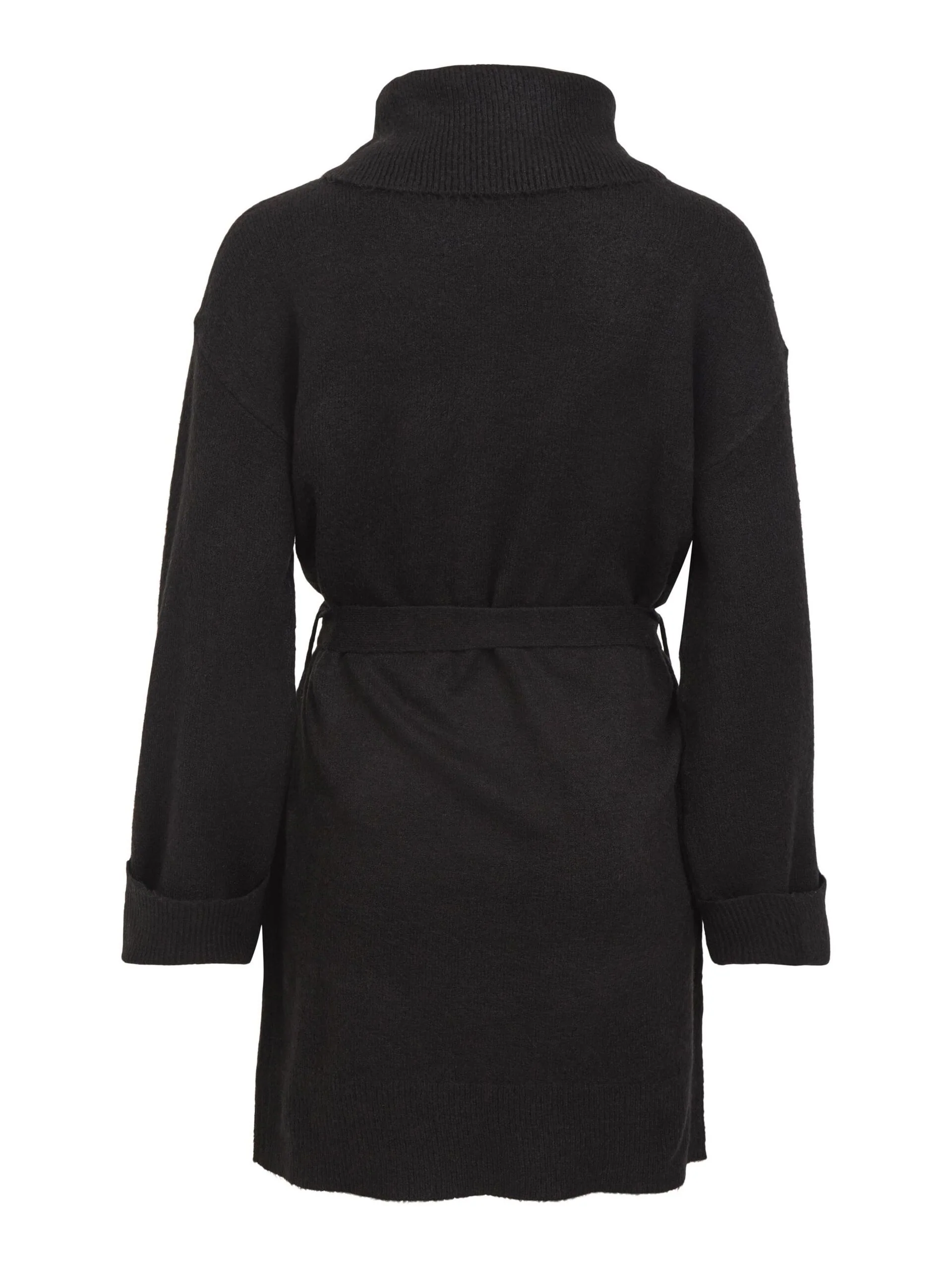 Alva Tie Belt Knit Dress (Black) - Image 7