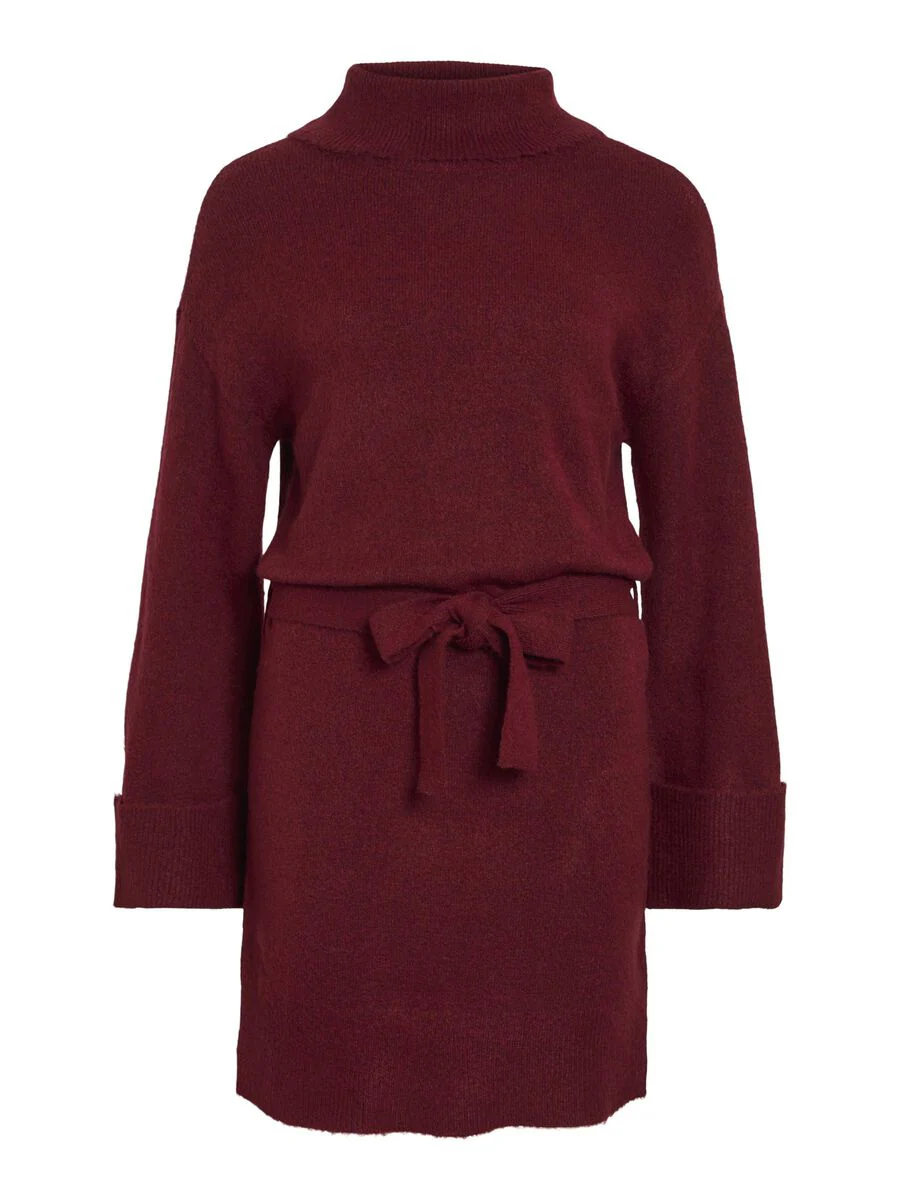 Alva Tie Belt Knit Dress (Cabernet) - Image 6