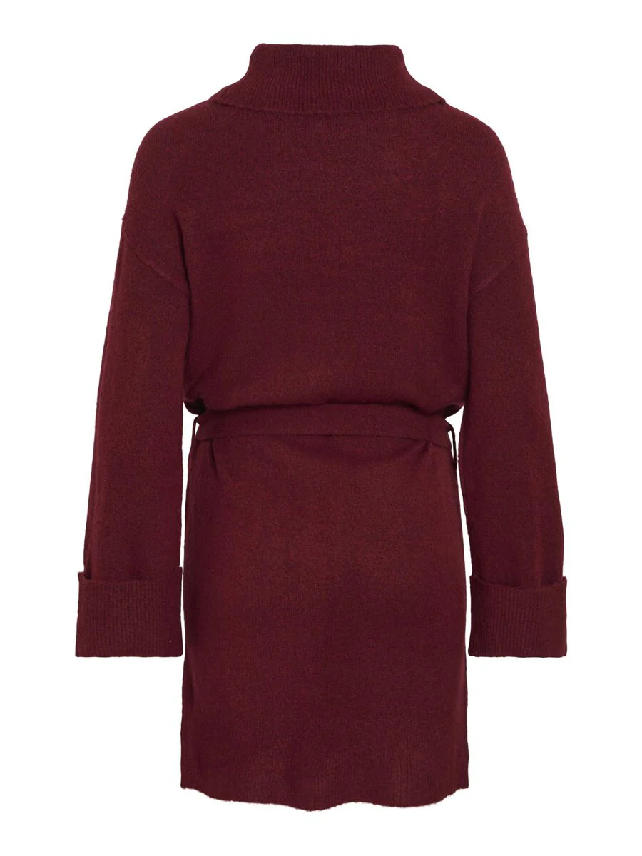 Alva Tie Belt Knit Dress (Cabernet) - Image 7