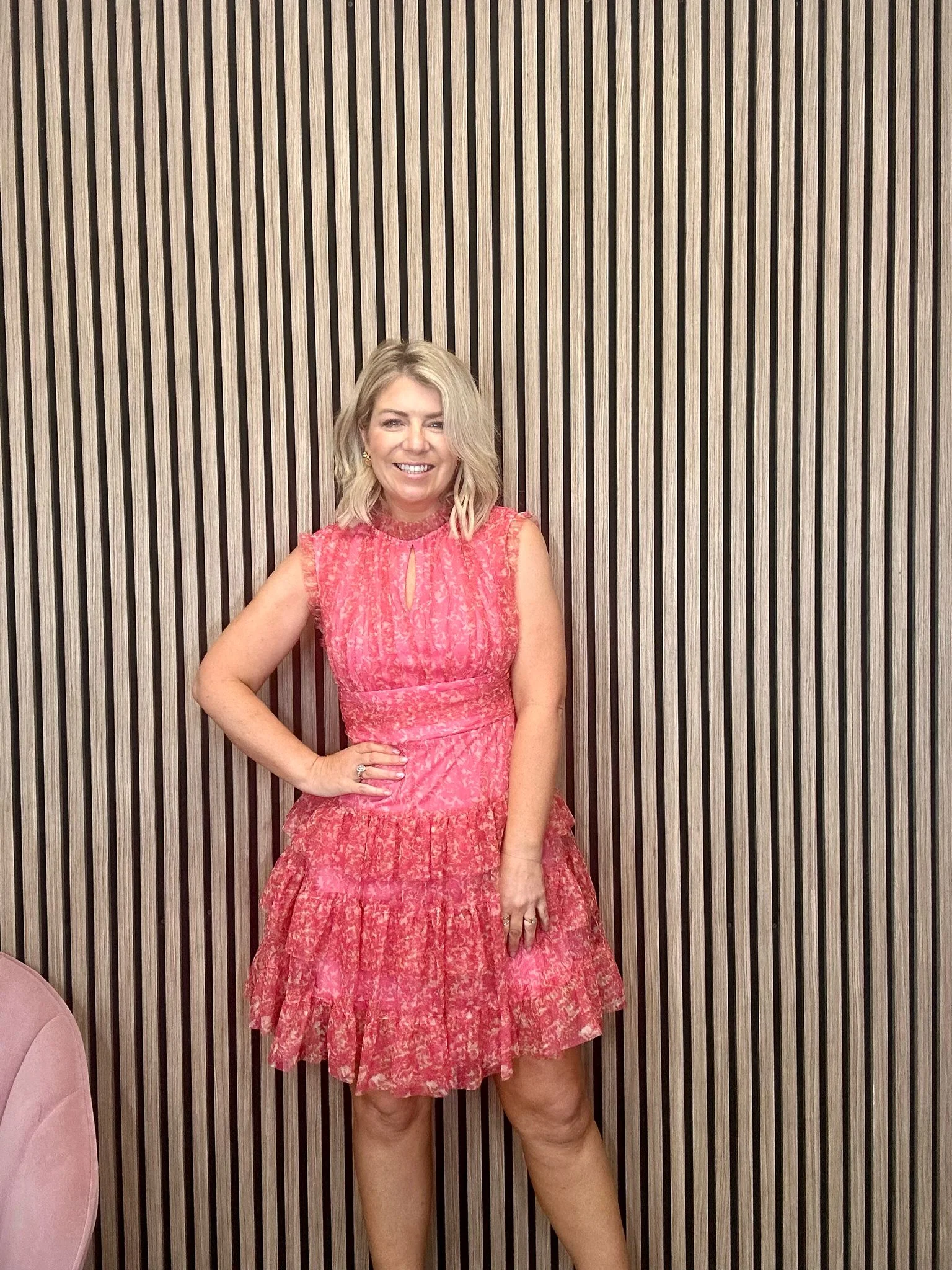 Ameriga Tulle Mini Dress (Coral Flower) - Image 2