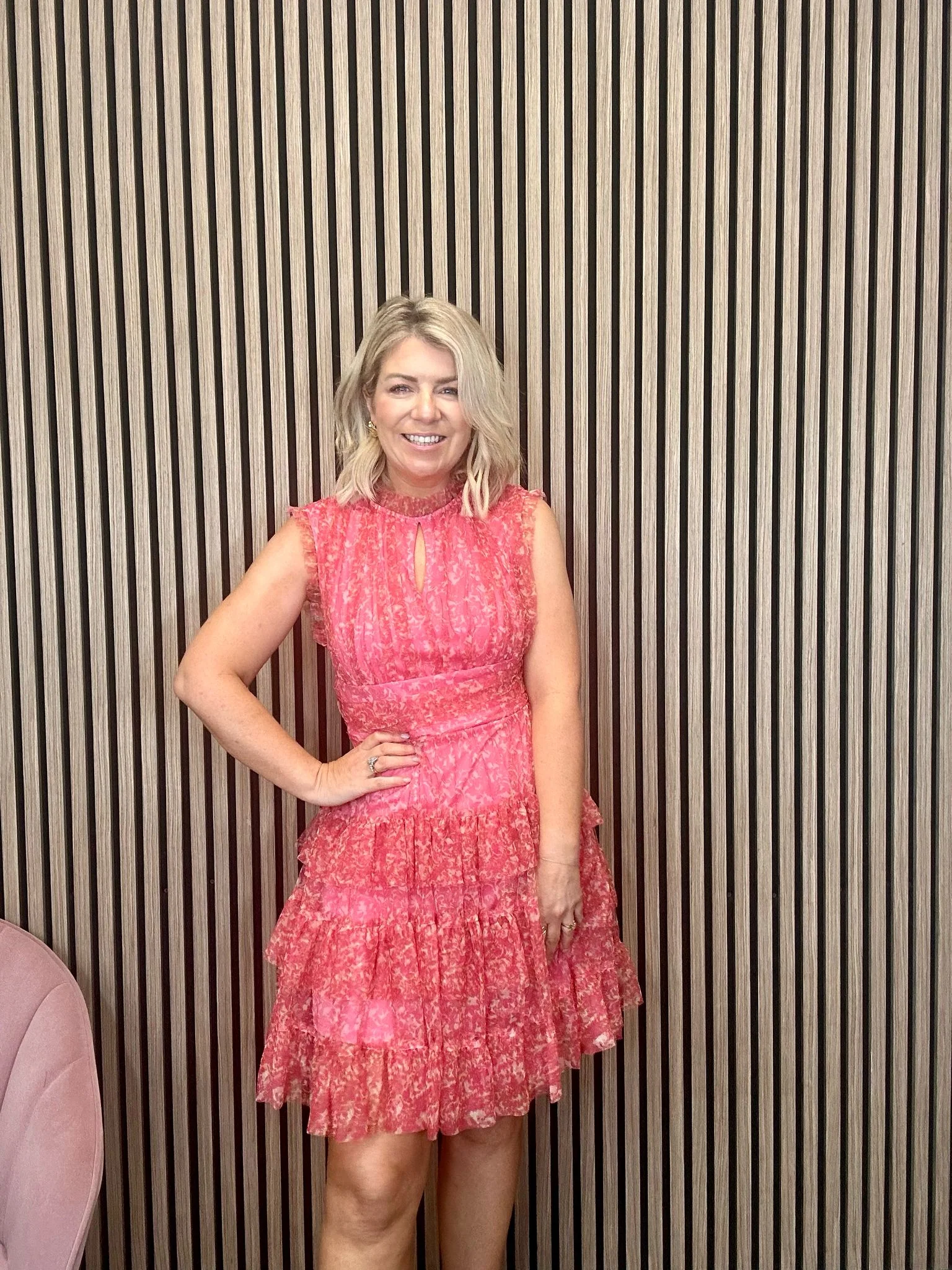 Ameriga Tulle Mini Dress (Coral Flower) - Image 3