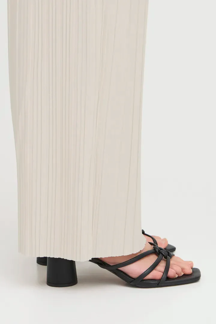 Ana Wide Leg Plisse Pants (Almond Milk) - Image 6
