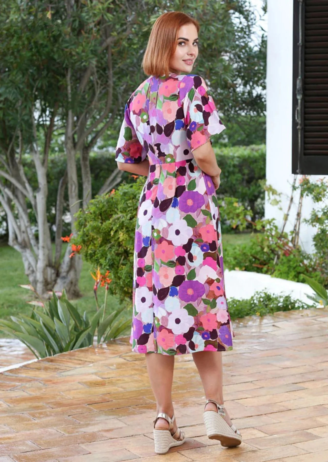 Angela Midi Dress (Pink) - Image 3