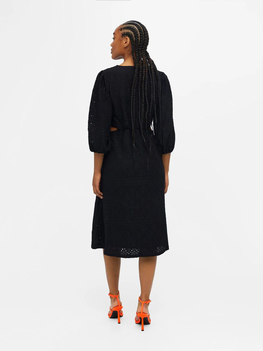 Angelle Midi Dress (Black) - Image 4