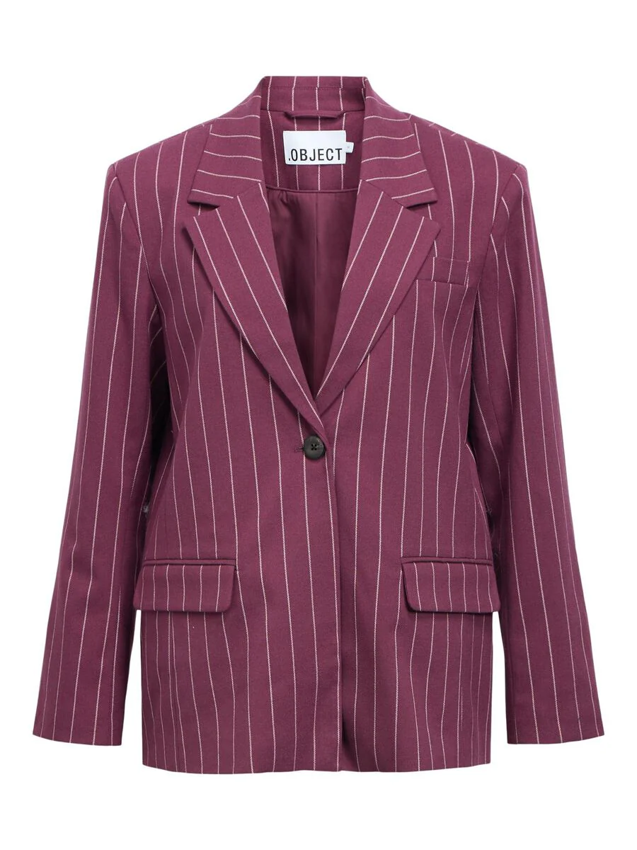 Anika Pinstripe Blazer (Mauve Wine/Pink Lady) - Image 5
