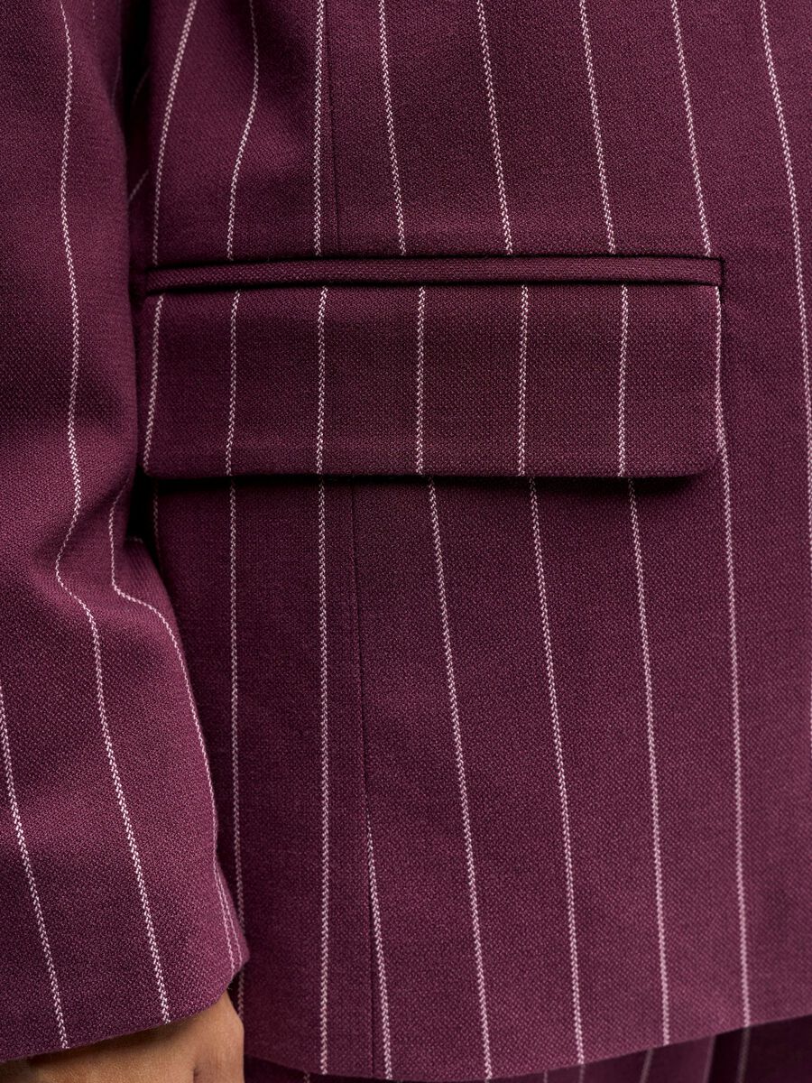 Anika Pinstripe Blazer (Mauve Wine/Pink Lady) - Image 6