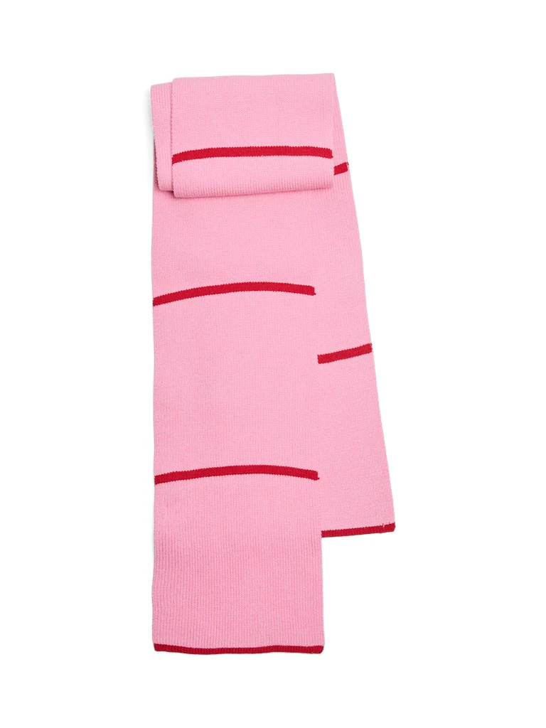 Anna Ribbed Scarf (Sachet Pink/Goji Berry) - Image 2