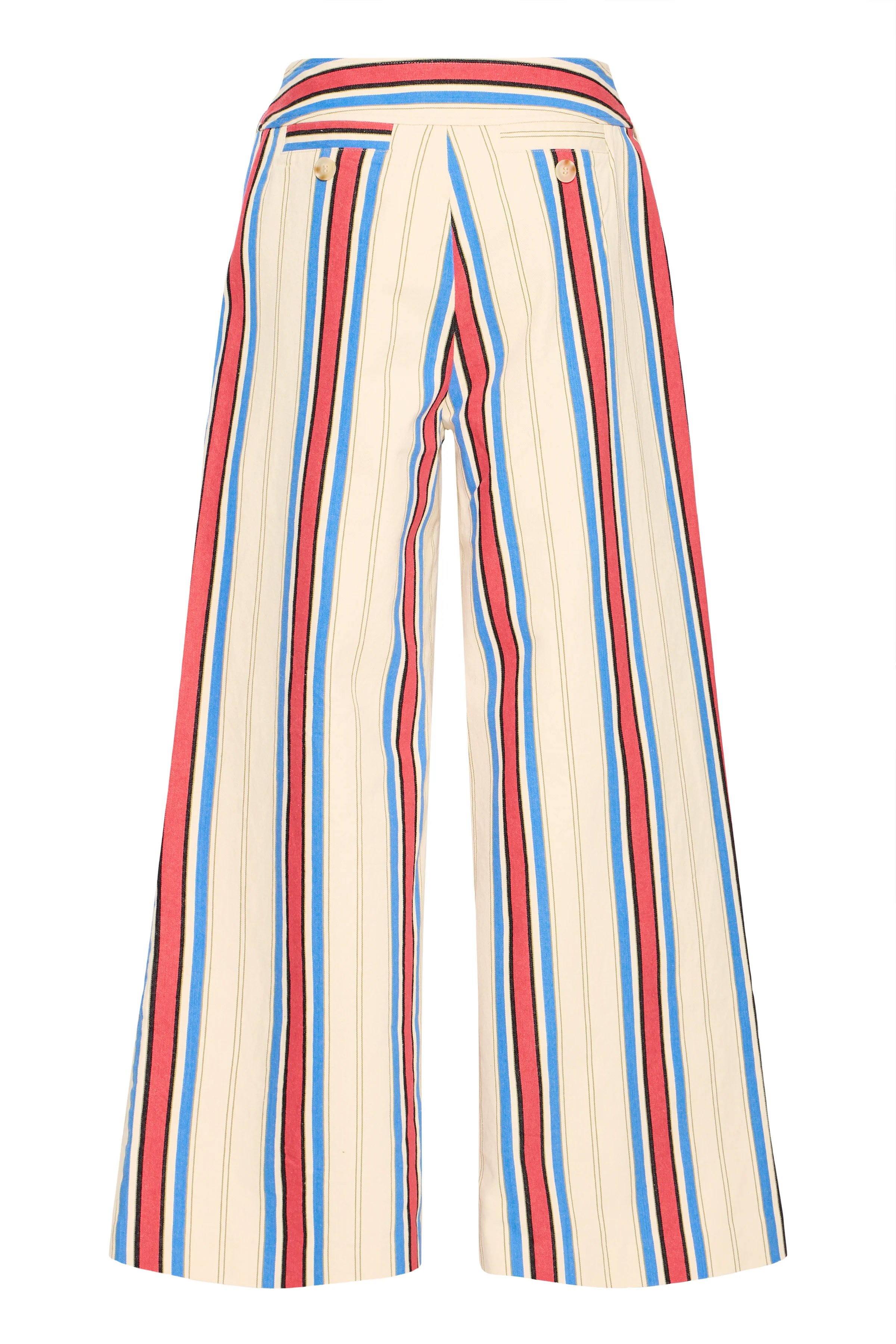 Anna Wide Leg Trousers (Blue/Red) - Image 7