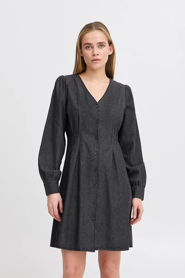 Annabelle Denim Dress (Washed Black) - Image 3