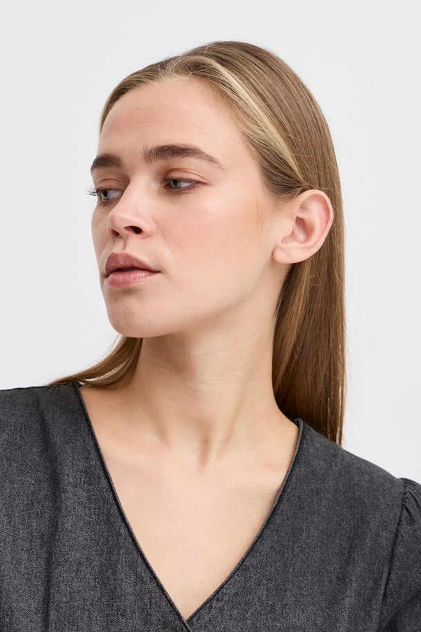 Annabelle Denim Dress (Washed Black) - Image 4