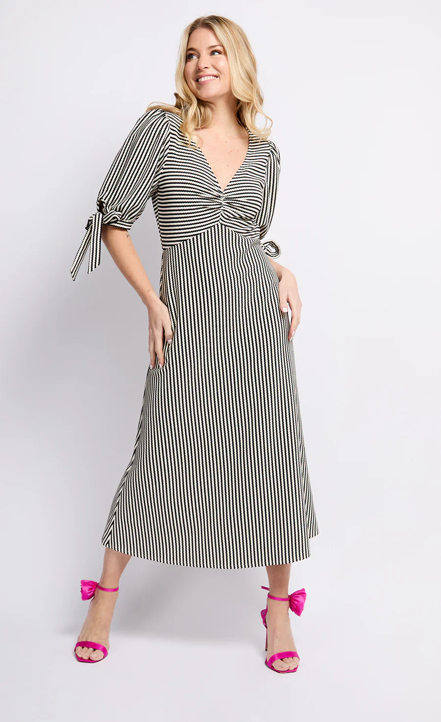 Annbelle Midaxi Dress (Mono Stripe) - Image 5