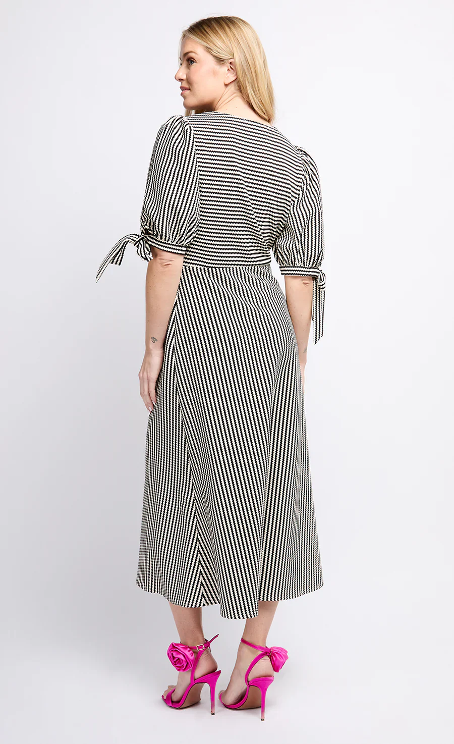 Annbelle Midaxi Dress (Mono Stripe) - Image 6
