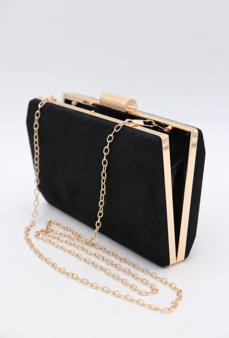 Annika Suede Clutch (Black) - Image 2