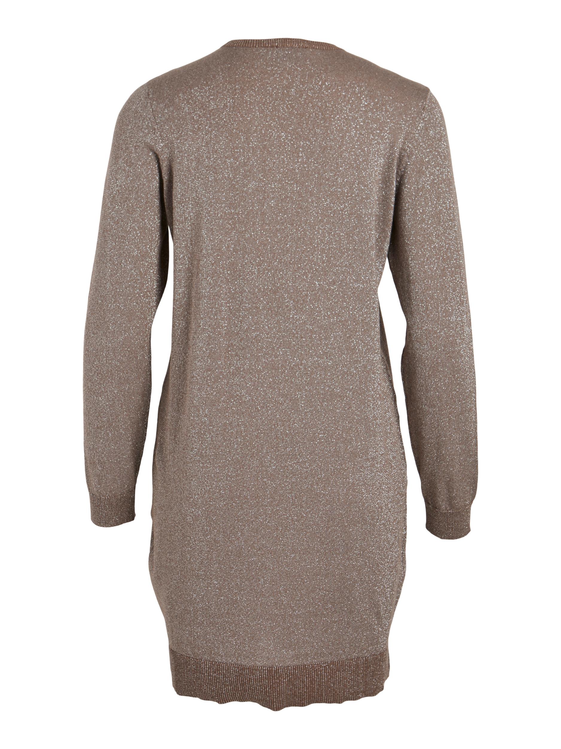 ANYA GLITTER KNIT DRESS (FOSSIL) - Image 3