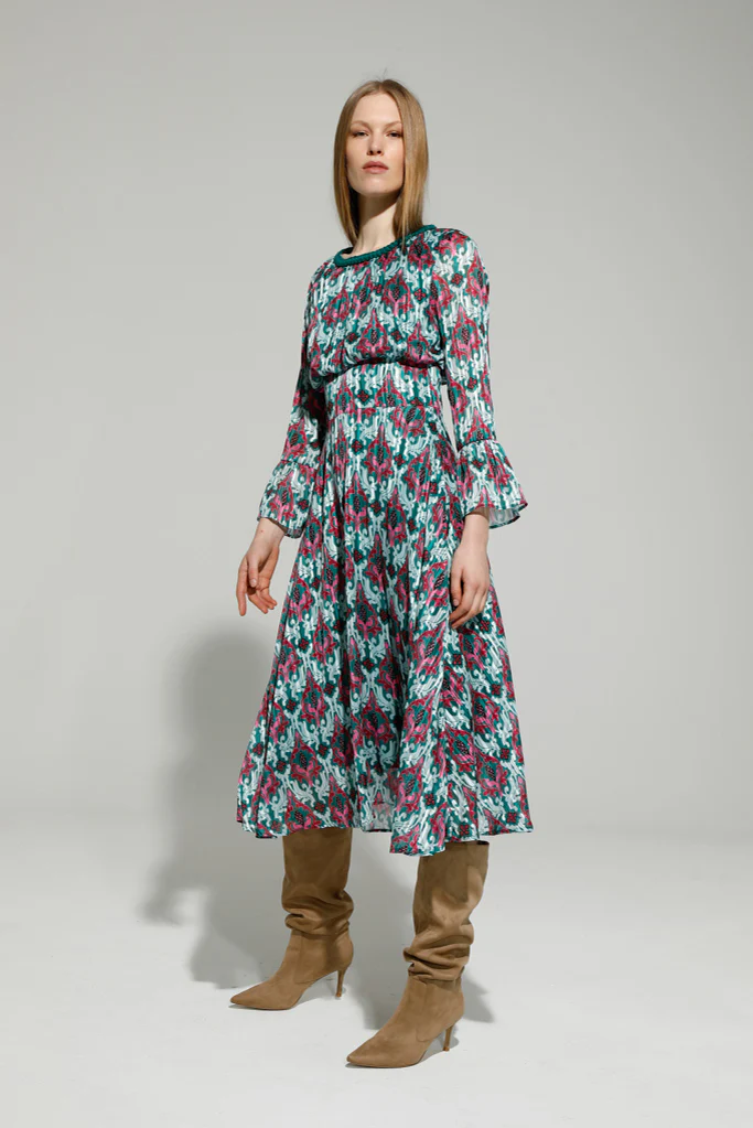 ARBOUR DRESS (GREEN/PINK)