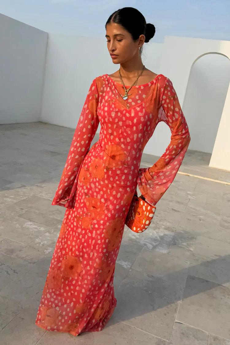 Aria Dress (Coral Poppy) - Image 2