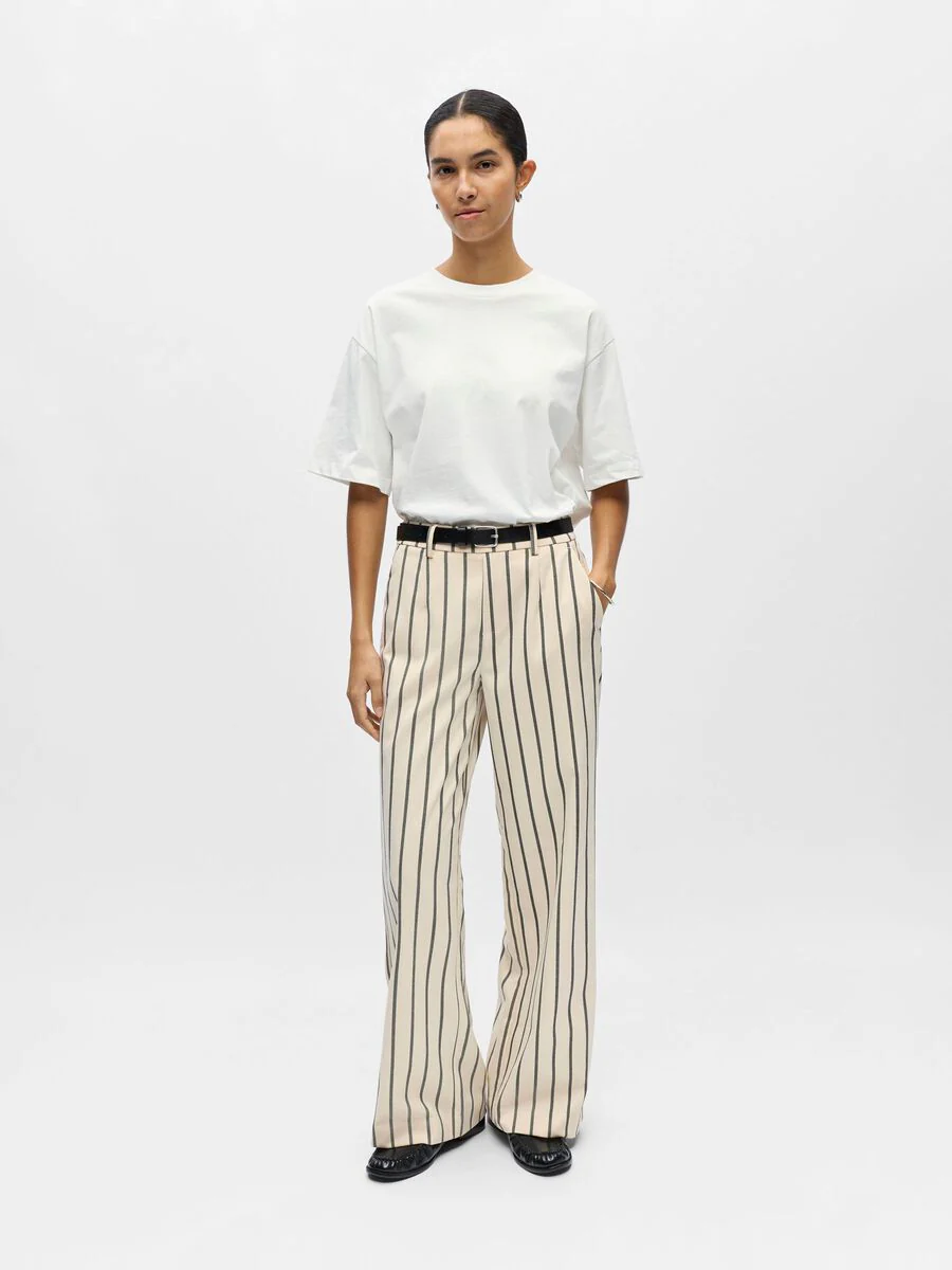 Aria Wide Leg Pants (Sandshell/Narrow Bia)