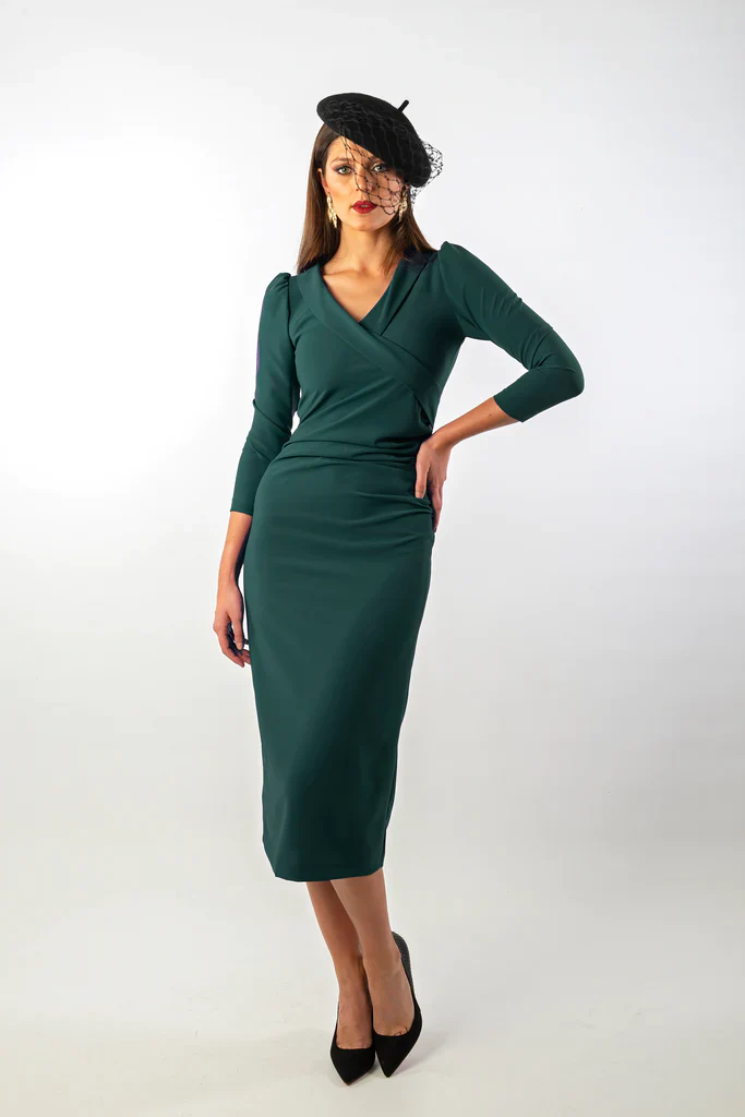 Ariia Midi Dress (Bottle Green) - Image 2