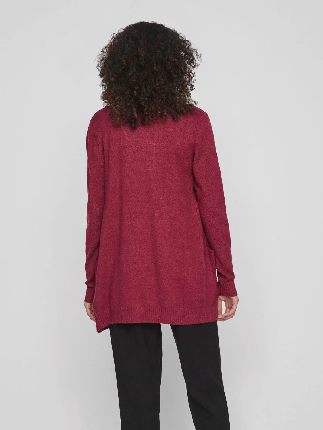 ASHLEY OPEN KNIT CARDIGAN (BEET RED) - Image 4
