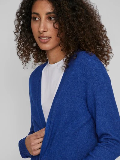 ASHLEY OPEN KNIT CARDIGAN (FRENCH BLUE/ DARK MELAN) - Image 3
