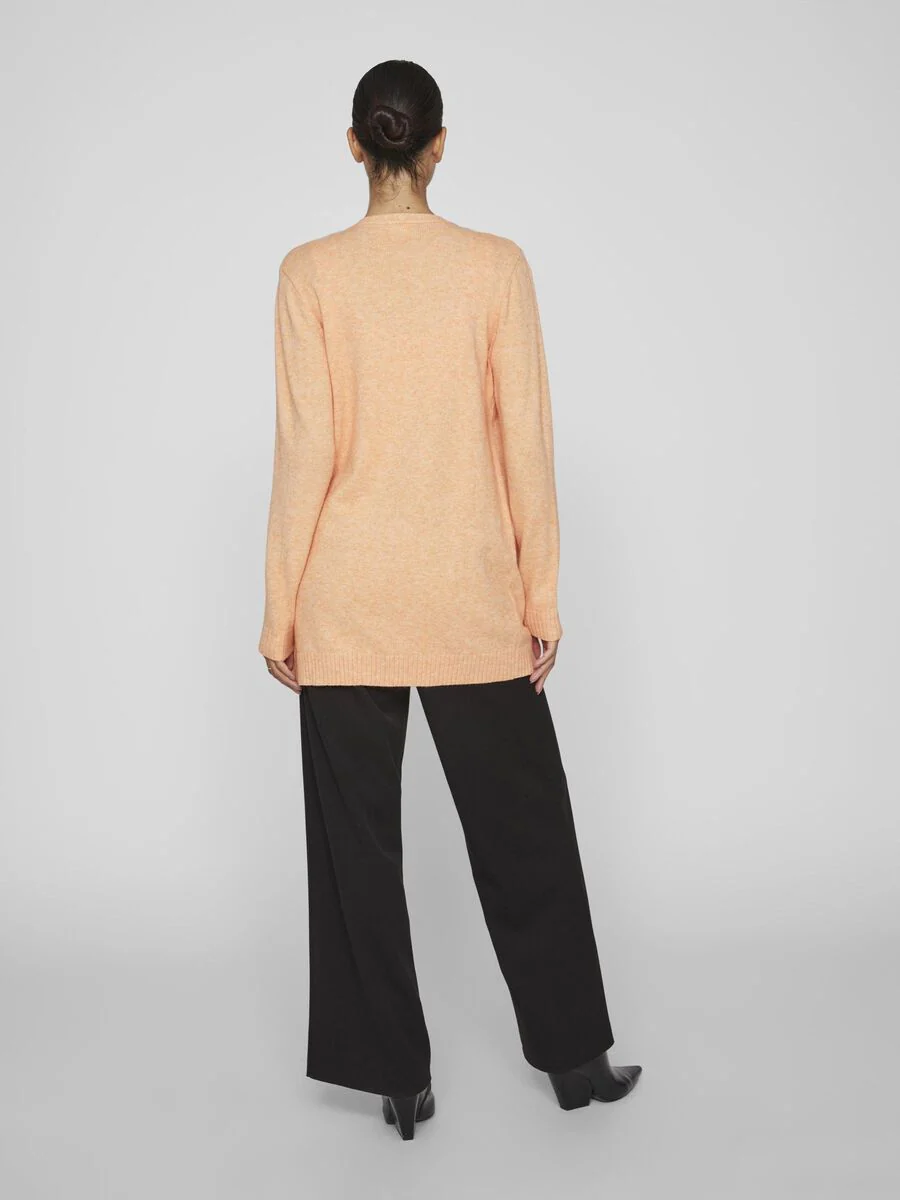 Ashley Open Knit Cardigan (Shell Coral/Light Melange) - Image 4