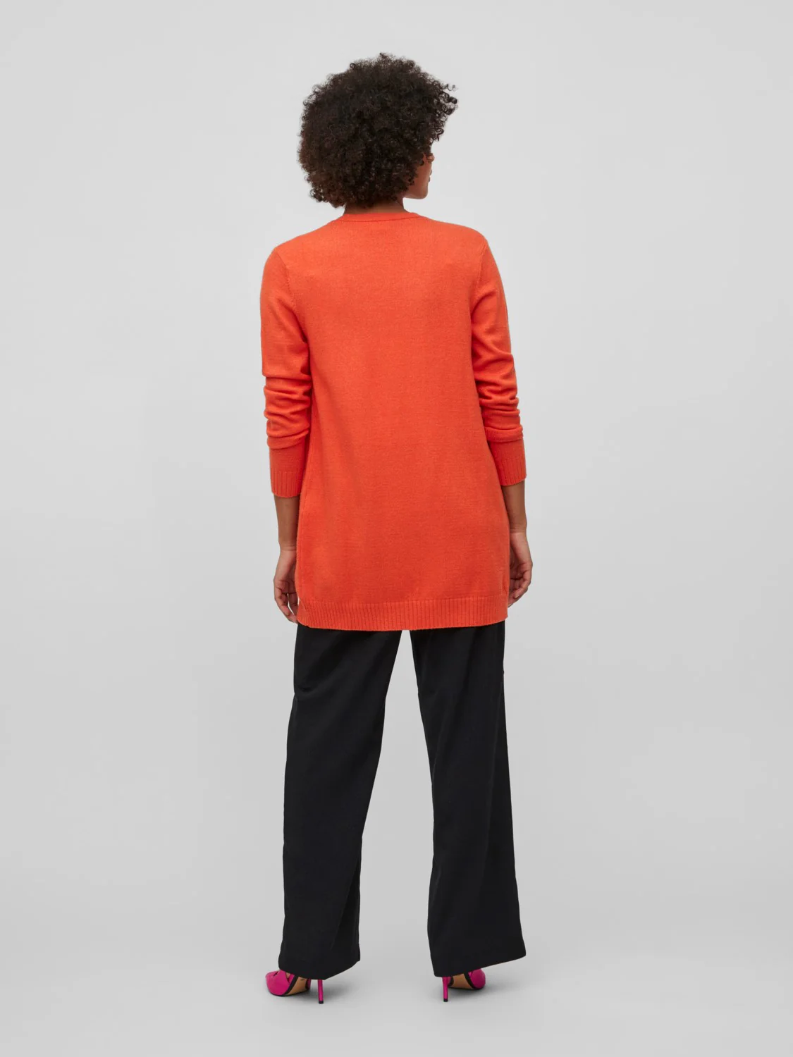 Ashley Open Knit Cardigan (Tigerlily/DARK MELANGE) - Image 5