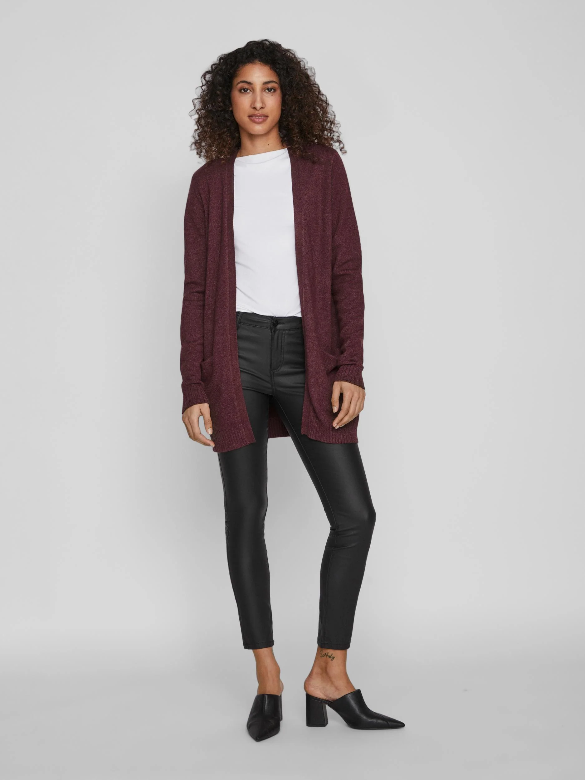 ASHLEY OPEN KNIT CARDIGAN (WINETASTING) - Image 2