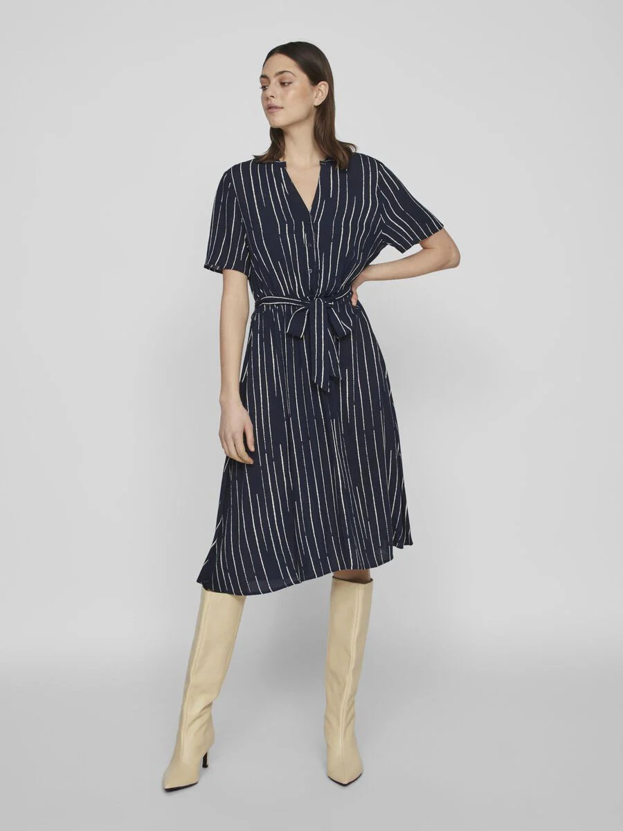 Ashly Short Sleeve Midi Dress (Navy/Gia) - Image 2