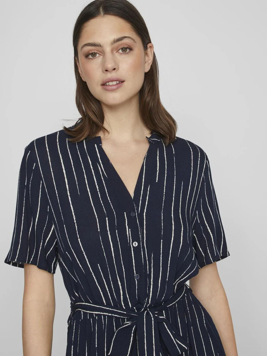 Ashly Short Sleeve Midi Dress (Navy/Gia) - Image 3
