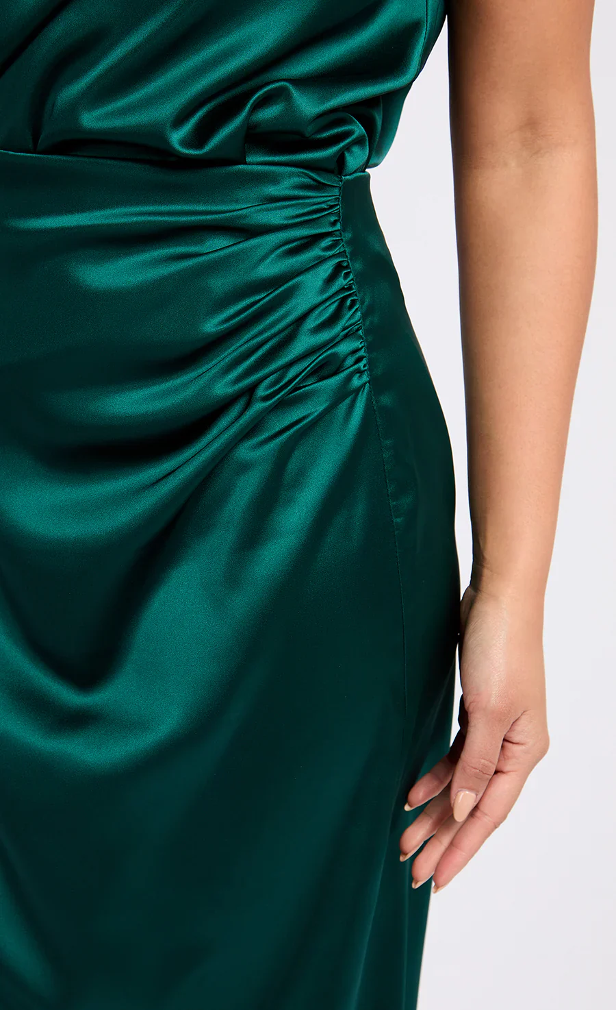 Aubery Satin Drape Skirt (Green) - Image 5