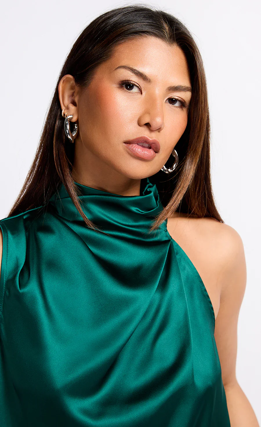 Aubrey Satin Drape Top (Green) - Image 4