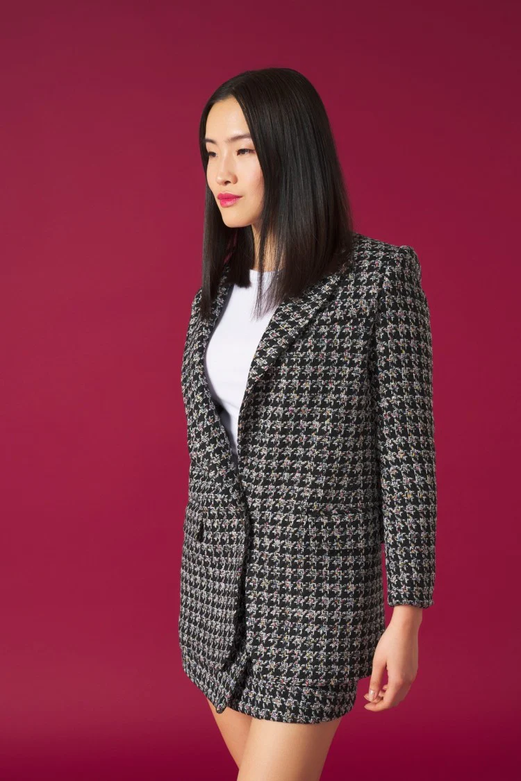 AUDREY BLAZER JACKET (GREY/MULTI) - Image 4