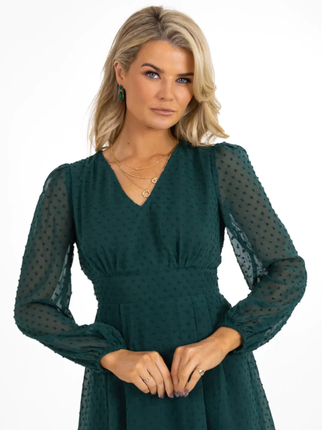 AUDREY MINI DRESS (GREEN) - Image 4