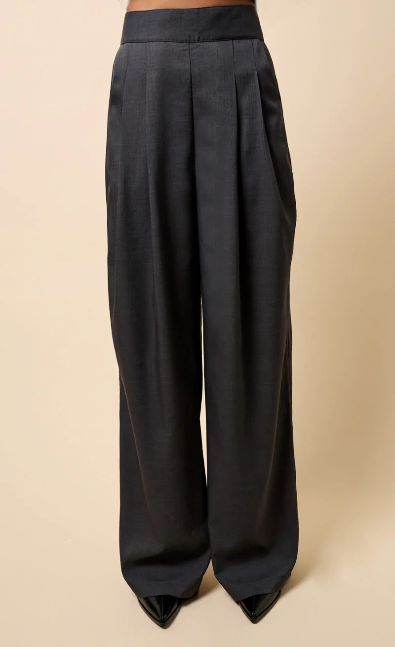 Aurelia Wide Leg Trousers (Grey) - Image 4