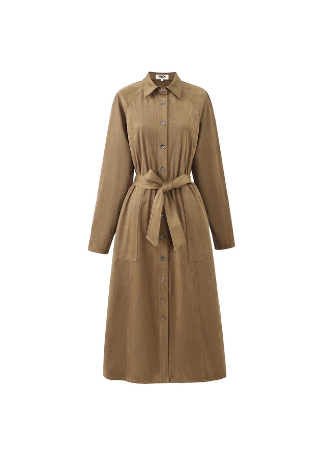 Barbet Suedette Shirt Dress (Brown) - Image 5