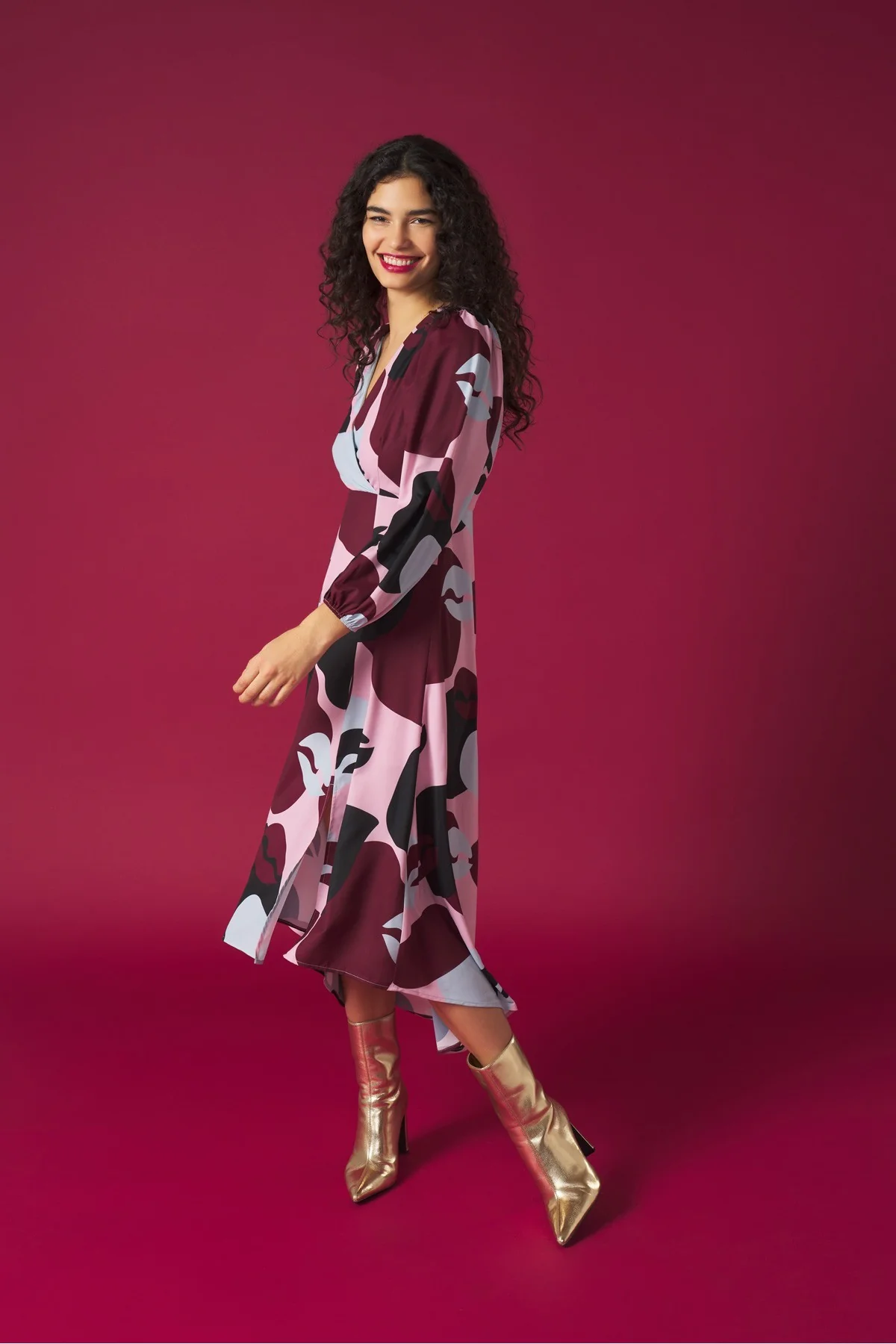 BARDOT DRESS (PINK/MULTI) - Image 2