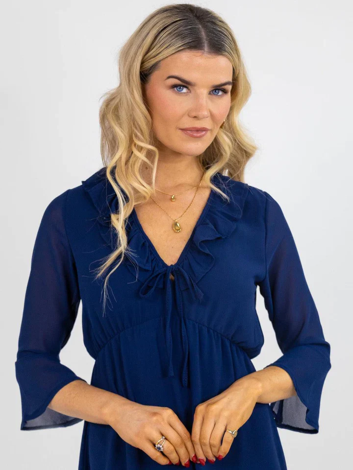 BARDOT MINI DRESS (NAVY) - Image 3