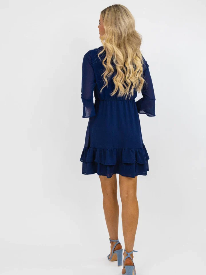 BARDOT MINI DRESS (NAVY) - Image 4