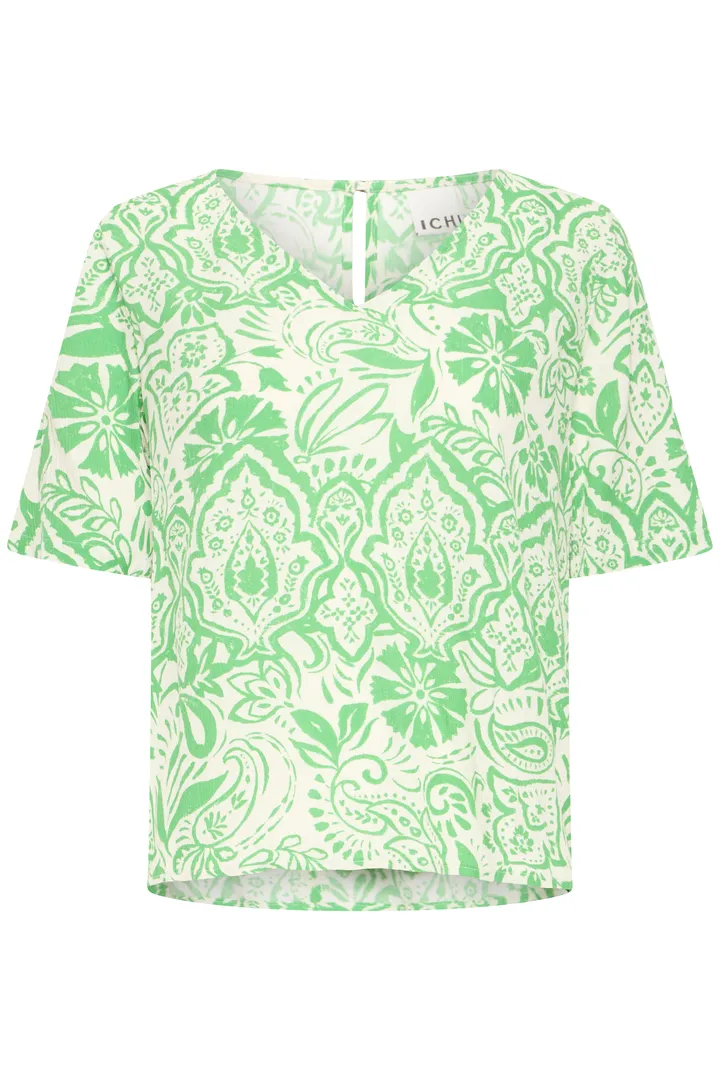 Becci V-Neck Top (Green) - Image 3
