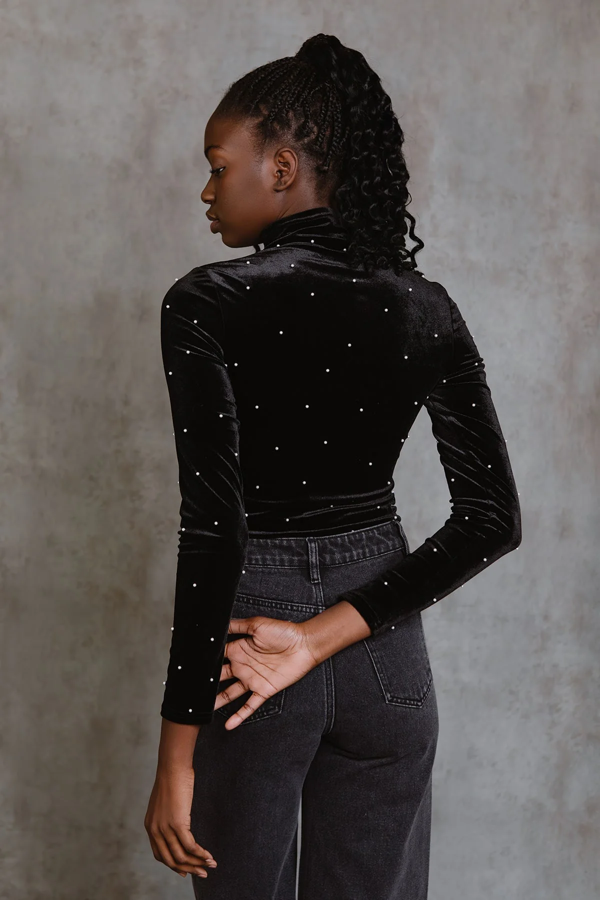 Bella Pearl Top (Black) - Image 3