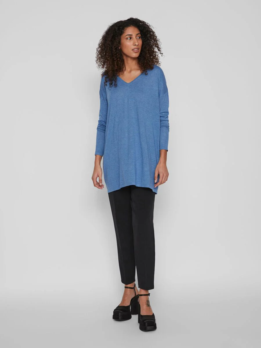 Bella V-Neck Top (Federal Blue) - Image 2
