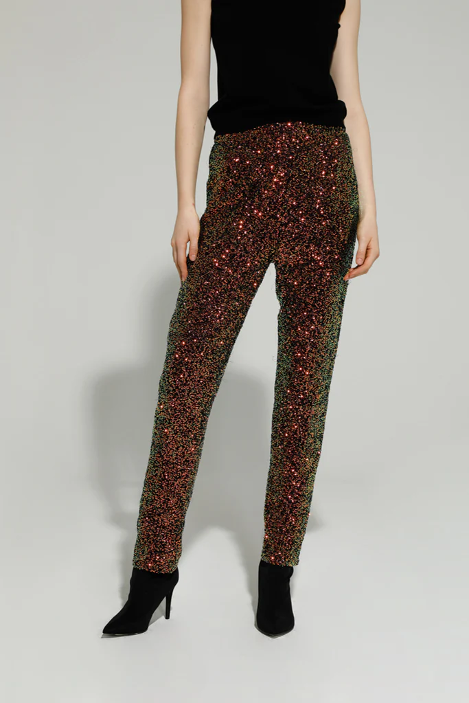 BENNY SEQUIN TROUSERS (EMERALD/BRONZE) - Image 6